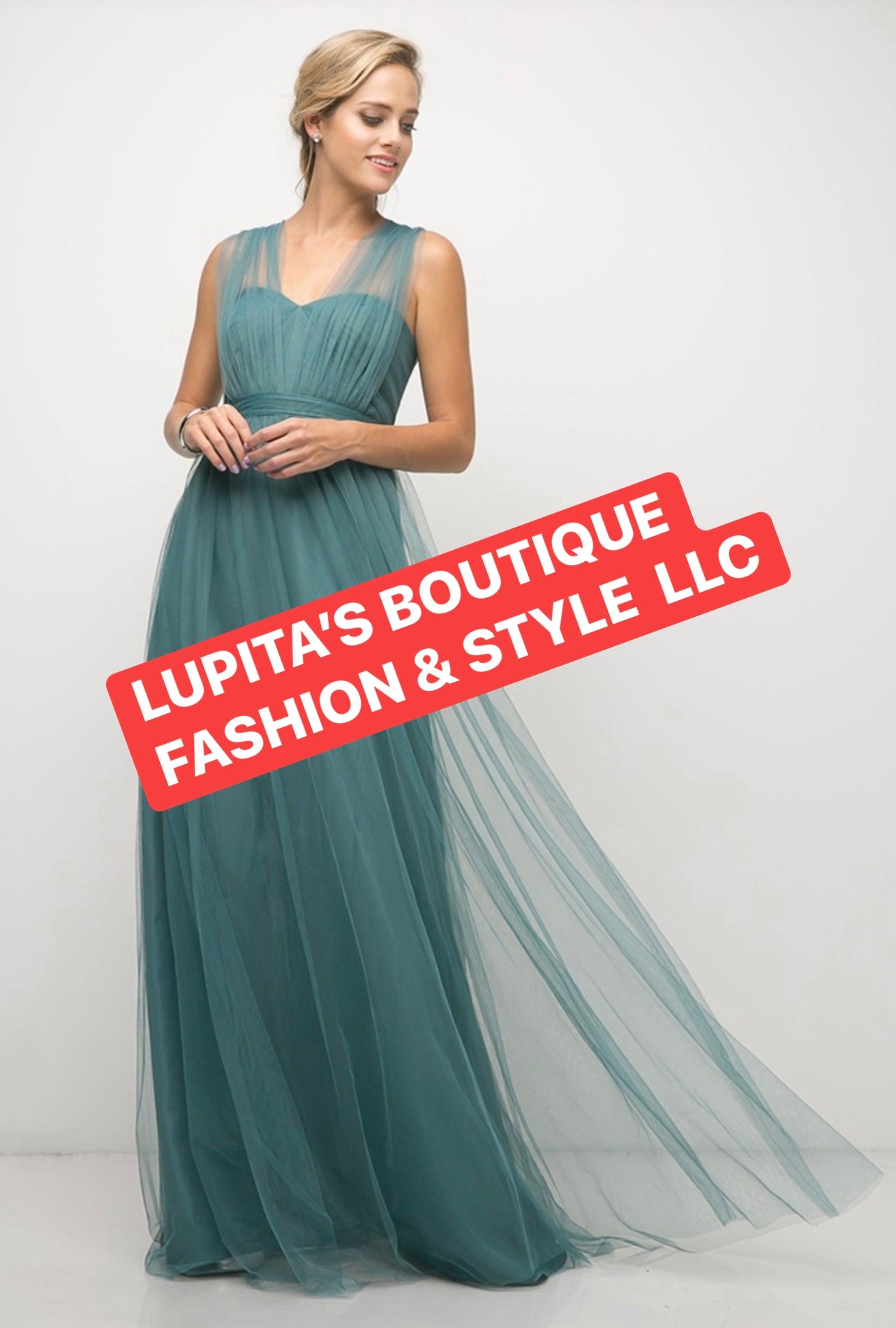 Vestido largo de gala para dama elegante