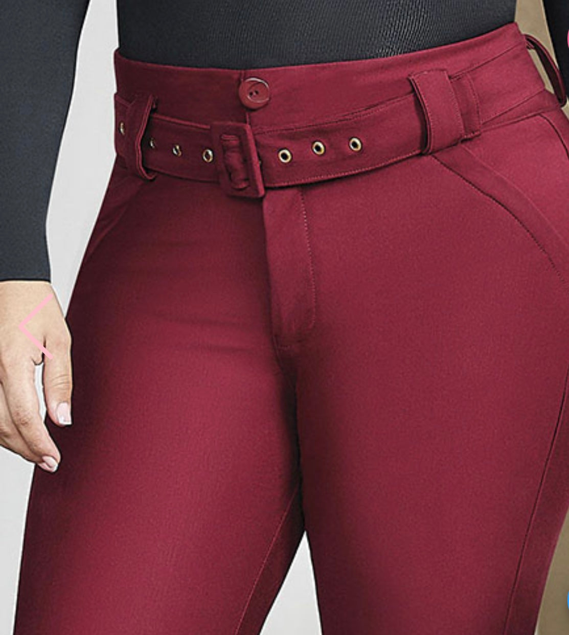 Pantalón De vestir color vino tinto